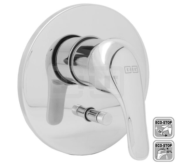 DIBLtech Einhebel-UP-Fertigmontageset zur Universal-Einbaukörper-Einheit, mit Umstellung für zwei Abgangsanschlüsse, mit ECO-Stop-Funktion