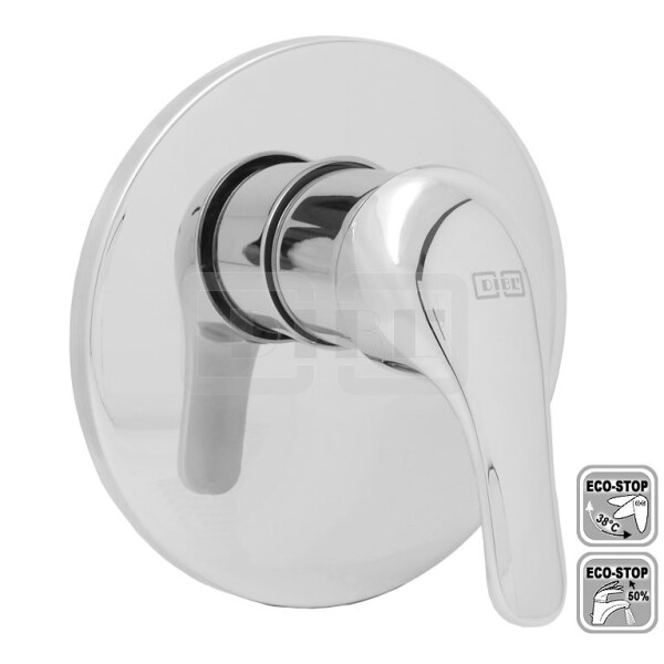 DIBLtech Einhebel-UP-Fertigmontageset zur Universal-Einbaukörper-Einheit, ohne Umstellung für einen Abgangsanschluss, mit ECO-Stop-Funktion,