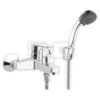 DIBLgeo "Edition 2" Einhebel-Wannenbatterie zur Aufputzmontage, mit Handbrause, Wandbrausehalter und Brauseschlauch 1500 mm