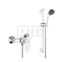 DIBLgeo "Edition 2" Einhebel-Brausebatterie zur Aufputzmontage, mit Brausestange 628 mm, Handbrause, Brauseschlauch 1500 mm