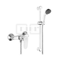 DIBLgeo "Edition 2" Einhebel-Brausebatterie zur Aufputzmontage, mit Brausestange 964 mm, Handbrause, Brauseschlauch 1500 mm