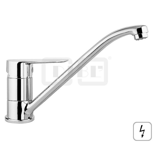 DIBLgeo "Edition 2" Einhebel-Spültischbatterie mit schwenkbarem Profilauslauf, Niederdruckausführung für drucklose Elektro-Untertischspeicher