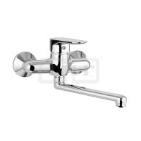 DIBLgeo "Edition 2" Einhebel-Spültisch-Wandbatterie, mit seitlich schwenkbarem Profilauslauf - Ausladung 200 mm