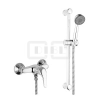 DIBLobjekt Einhebel-Brausebatterie zur Aufputzmontage, mit Brausestange 628 mm, Handbrause und Brauseschlauch 1500 mm