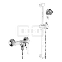DIBLobjekt Einhebel-Brausebatterie zur Aufputzmontage, mit Brausestange 964 mm, Handbrause und Brauseschlauch 1500 mm