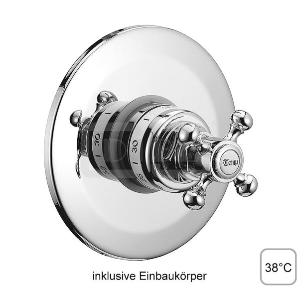 DIBLstil Thermostat-Zentralbatterie ½" zur Unterputzmontage, ohne Mengenregulierung, ohne Brausezubehör