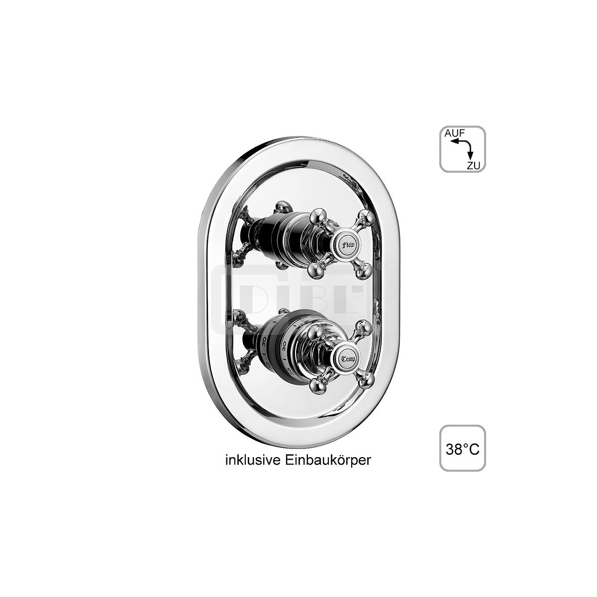 DIBLstil Thermostat-Brausebatterie ¾" zur Unterp