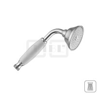 DIBLfit Nostalgie-Messing-Einstrahl-Handbrause mit Griffstück in Porzellan-Optik