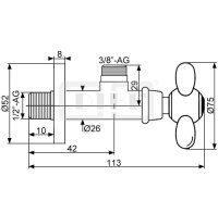 DIBLfix Nostalgie-Eckregulierventil ½"...