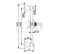 DIBLfit Nostalgie-Messing-Brausestange 605 mm mit rundem...