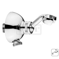 DIBLfit Nostalgie-Messing-Unterputz-Wandanschlussbogen ½" AG x ½" AG, mit Messing-Brausehalter mit verstellbarer Handbrauseaufnahme