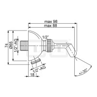 DIBLfit Nostalgie-Messing-Unterputz-Wandanschlussbogen ½" AG x ½" AG, mit Messing-Brausehalter mit verstellbarer Handbrauseaufnahme