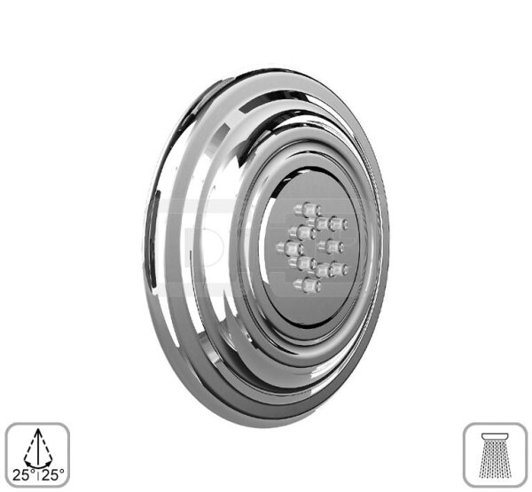 DIBLfit Nostalgie-Messing-Einstrahl-Antikalk-Seitenbrause zur Unterputzmontage