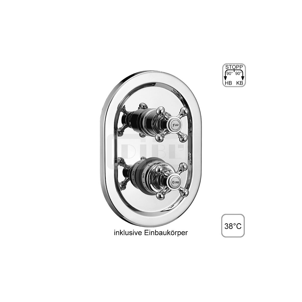 DIBLstil Thermostat-Batterie ¾" zur Unterputzmon