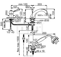 DIBLporcelain Einhebel-Dreilochbatterie zur Wannenrand-...