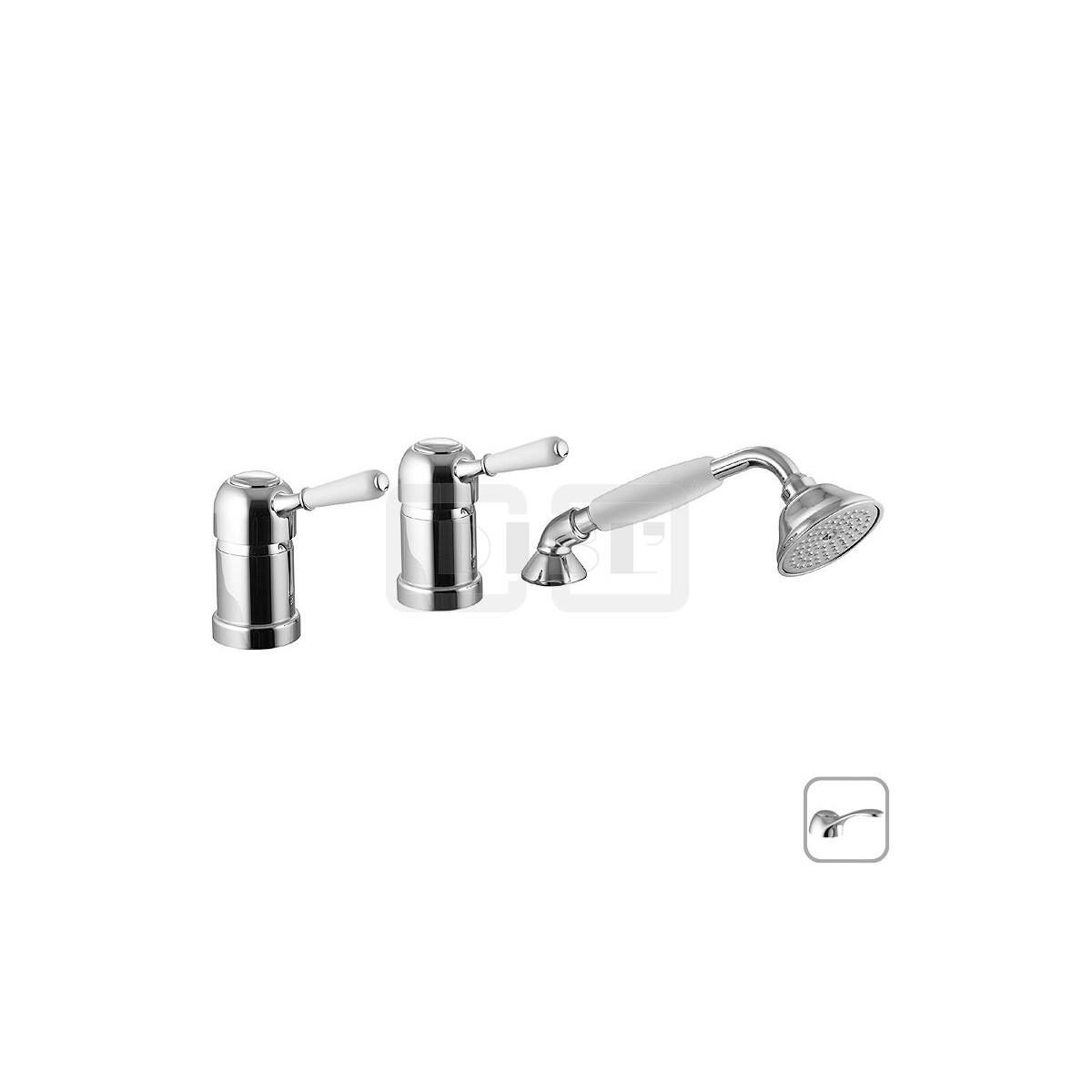 DIBLporcelain Einhebel-Dreilochbatterie zur Wannenrand- u. F