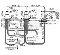 DIBLporcelain Einhebel-Dreilochbatterie zur Wannenrand-...