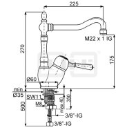 DIBLporcelain Einhebel-Spültischbatterie mit hohem,...