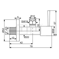 DIBLfix Rundes Design-Eckregulierventil ½" AG x Quetschverschraubung Ø 10 mm