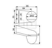 DIBLfit Kunststoff-Wandbrausehalter mit verstellbarer...