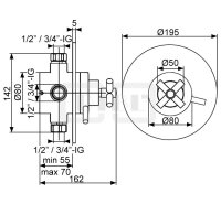 DIBLextra Thermostat-Brausebatterie ¾" zur...