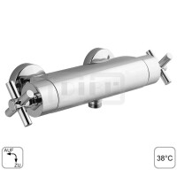 DIBLextra Thermostat-Brausebatterie zur Aufputzmontage, ohne Brausezubehör, Brauseabgang unten ½" Außengewinde