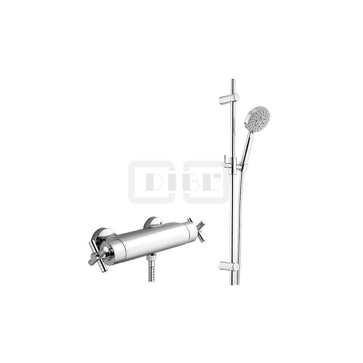DIBLextra Thermostat-Brausebatterie zur Aufputzmontage, mit 