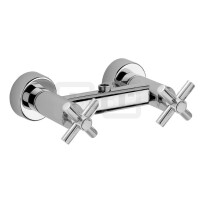 DIBLextra Zweigriff-Brausebatterie zur Aufputzmontage, ohne Brausezubehör, Brauseabgang oben ¾" Außengewinde