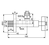DIBLfix Rundes Design-Eckregulierventil ½" AG...