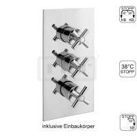 DIBLextra Thermostat-Batterie ½" zur Unterputzmontage, mit integriertem Mehr-Wege-Umschaltventil für zwei Abgangsanschlüsse