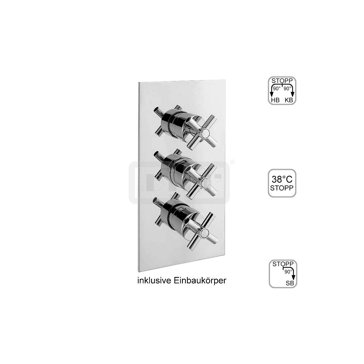 DIBLextra Thermostat-Batterie ¾" zur Unterputzmo