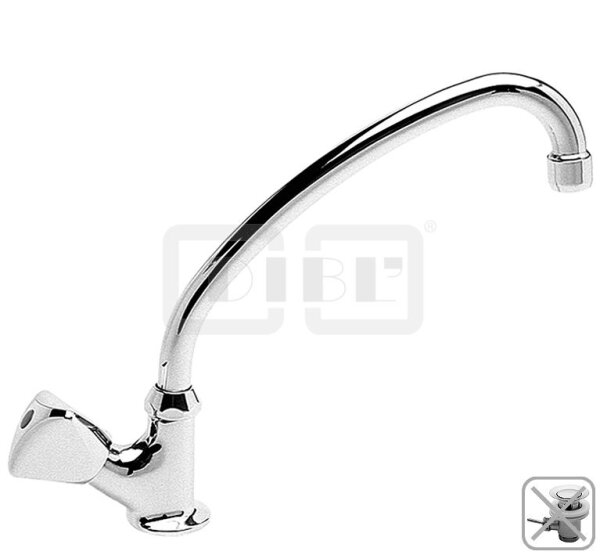 DIBLclassic Waschtisch-Kaltwasser-Standventil mit schwenkbarem Rohrauslauf, ohne Zugstangenbohrung, ohne Ablaufzubehör