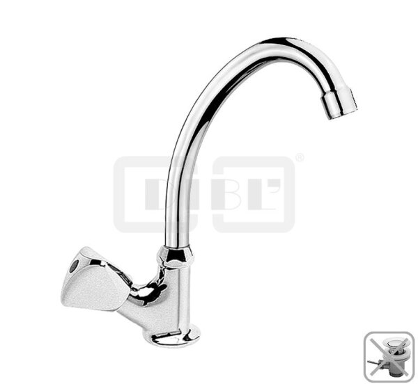 DIBLclassic Waschtisch-Kaltwasser-Standventil mit schwenkbarem Rohrauslauf, ohne Zugstangenbohrung, ohne Ablaufzubehör