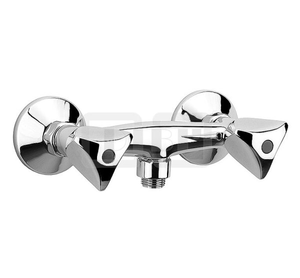 DIBLclassic Zweigriff-Brausebatterie zur Aufputzmontage, Brauseabgang mit ½" Außengewinde oder mit ¾" Außengewinde