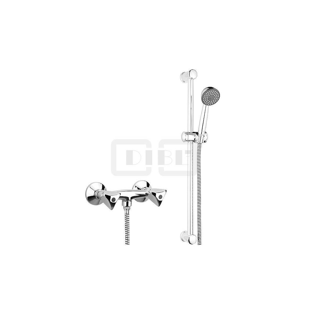 DIBLclassic Zweigriff-Brausebatterie zur Aufputzmontage,...