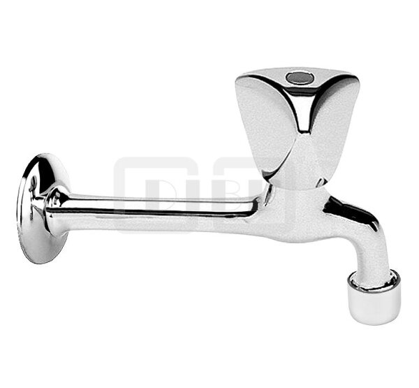 DIBLclassic Kaltwasser-Wandauslaufventil mit starrem Auslauf, mit verlängertem Körper