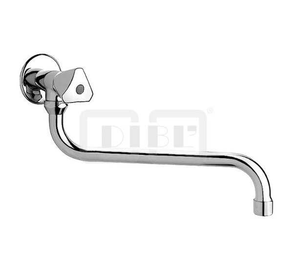 DIBLclassic Kaltwasser-Wandauslaufventil, mit seitlich schwenkbarem Rohrauslauf - Ausladung 250 mm