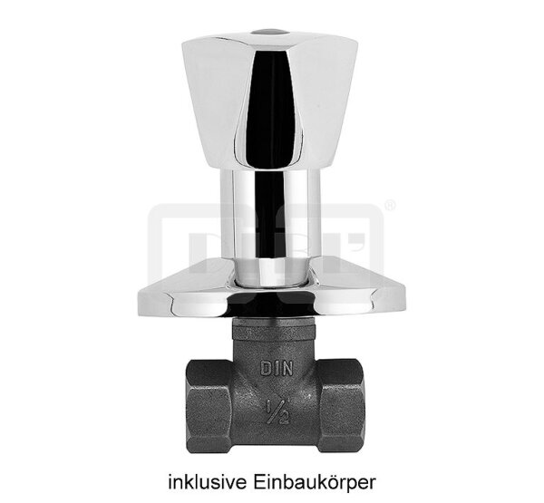 DIBLclassic Unterputzventil (Rohbauset und Fertigset), mit Gewindeanschluss ½" Innengewinde, Markierung rot