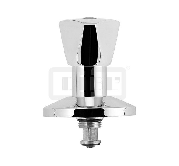 DIBLclassic Unterputzventil-Fertigset mit Haubengriff, Hülse, Rosette und Oberteil, Größe ¾",  mit Markierung rot