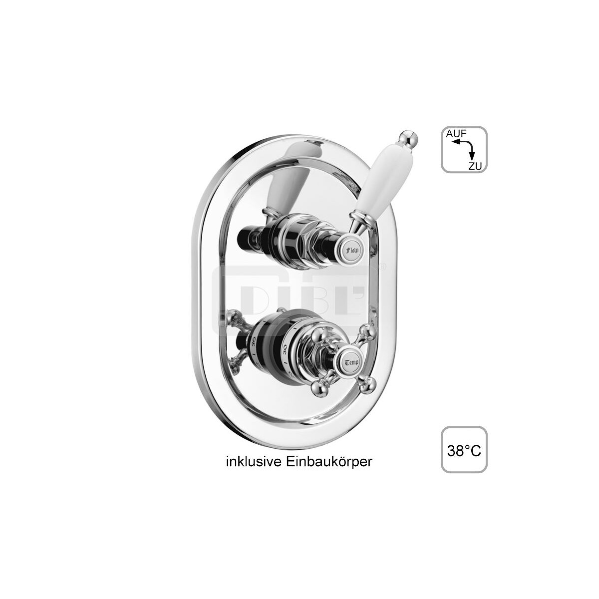 DIBLporcelain Thermostat-Brausebatterie ¾" zur U