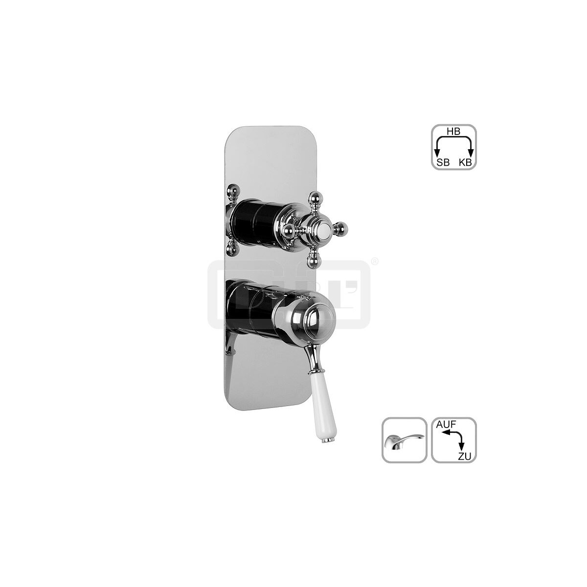 DIBLporcelain Einhebel-Batterie ½" zur Unterputz
