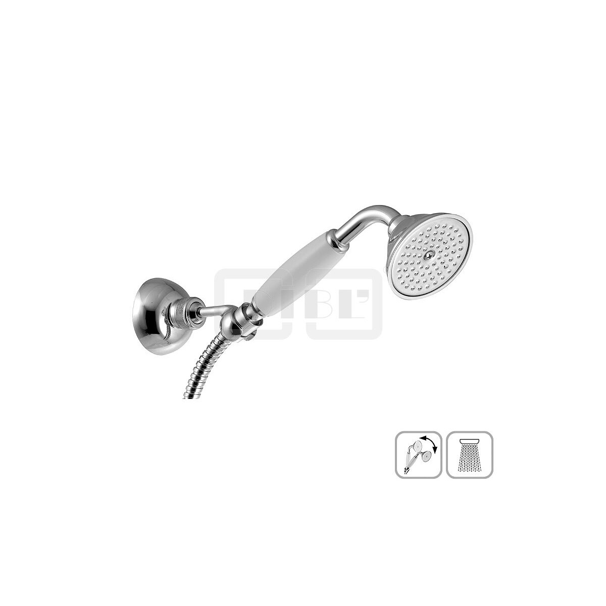 DIBLfit Brauseset mit Nostalgie-Messing-Handbrause,...