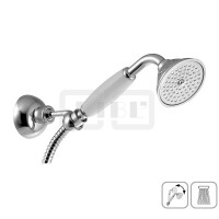 DIBLfit Brauseset mit Nostalgie-Messing-Handbrause, Nostalgie-Messing-Wandbrausehalter mit verstellbarer Handbrauseaufnahme