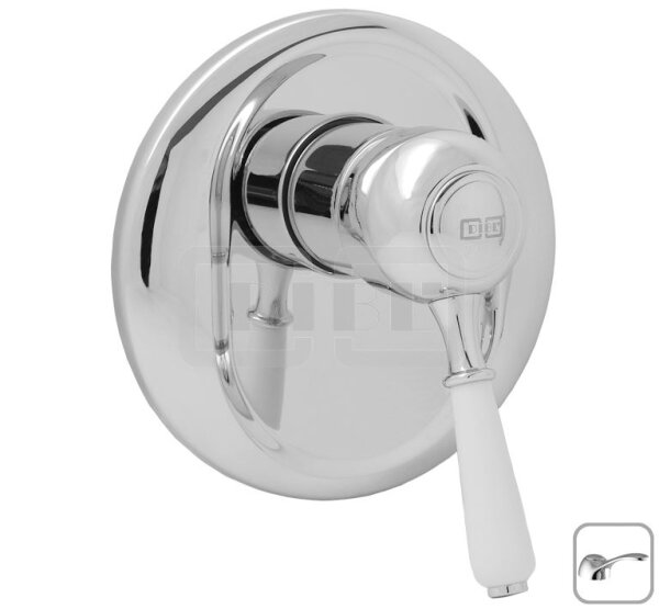 DIBLporcelain Einhebel-UP-Fertigmontageset zur Universal-Einbaukörper-Einheit, mit Messingguss-Griffhebel mit Griffstück in Porzellan-Optik