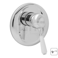 DIBLporcelain Einhebel-UP-Fertigmontageset zur Universal-Einbaukörper-Einheit, mit Messingguss-Griffhebel mit Griffstück in Porzellan-Optik