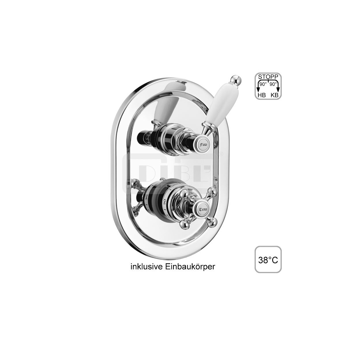 DIBLporcelain Thermostat-Batterie ½" zur Unterpu