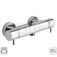 DIBLtherm eco Thermostat-Brausebatterie zur Aufputzmontage, Brauseabgang unten ¾" und Brauseabgang oben ¾"