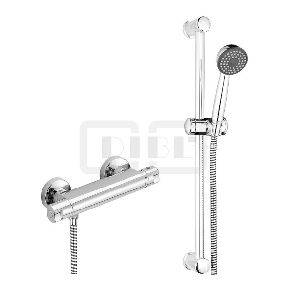 DIBLtherm Thermostat-Brause-Renovierungsset zur Aufputzmontage, mit Brausegarnitur in der Länge 964 mm