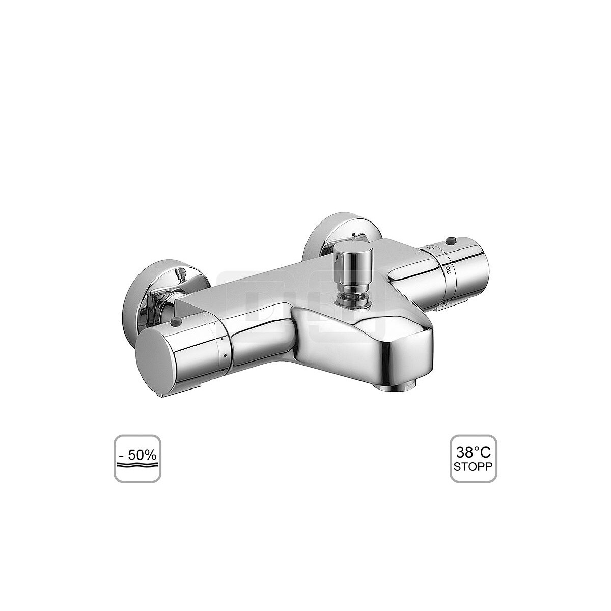 DIBLtherm eco Thermostat-Wannenbatterie zur Aufputzmontage, 