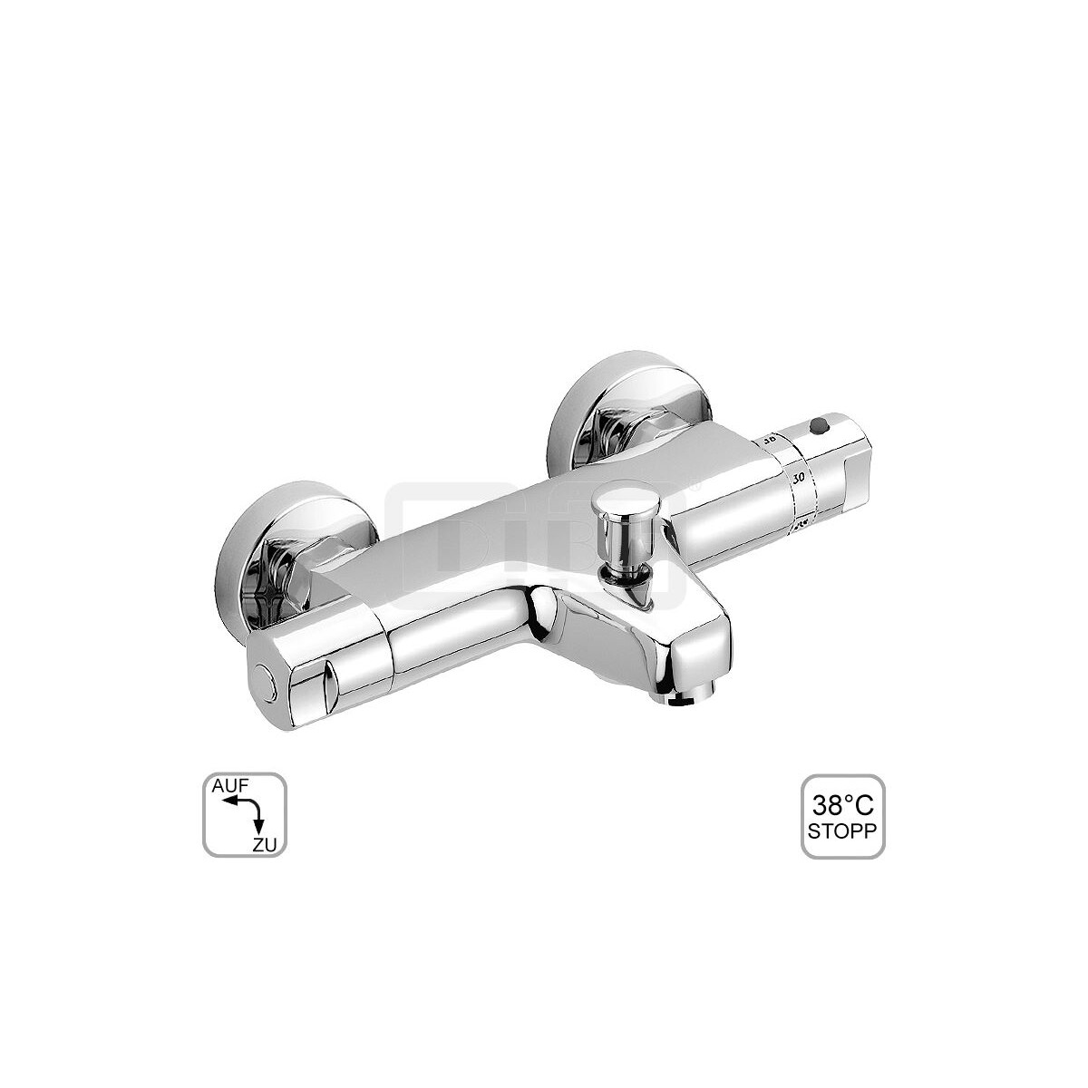 DIBLtherm Thermostat-Wannenbatterie zur Aufputzmontage, Brau